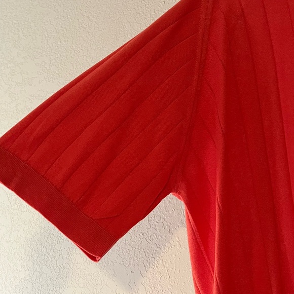 NWT - JOHN SMEDLEY Sundown Orange Ribbed Shirt - Picture 5 of 6